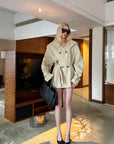 0122stepll Hooded Belted Trench Jacket