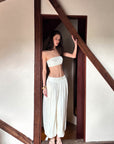 0122stepll Strapless Bandeau Top & Low-Rise Balloon Pants Set