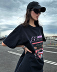 0122stepll スキ2000オーバーサイズグラフィックTシャツ
