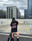 0122stepll スキ2000オーバーサイズグラフィックTシャツ