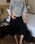 0122stepll Low-Rise Belted Wide-Leg Capri Pants