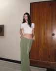 0122stepll Fitted Tee & Drawstring Maxi Skirt Set