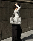 WARDEN EDGE Obsidian Sculpted Utility Oversized Wide-Leg Cargo Pants
