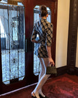 0122stepll Plaid Cropped Top & Mini Skirt Set