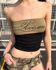 0122stepll Love Me Stretch Tube Top for Dark-Edged Streetwear