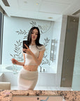 0122stepll Sheer Knit Maxi Skirt & Baby Tee Set