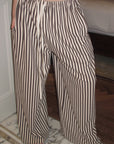 0122stepll Stripe Halter Top & Wide Leg Pants Set