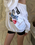 0122stepll New York Graphic Oversized Sweatshirt