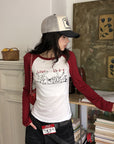 WARDEN EDGE Haut à manches longues raglan avec motif dalmatien