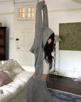 WARDEN EDGE Minimal Lounge Three Piece Set with Zip-Up Hoodie, Striped Cropped Camisole and Wide Leg Sweatpants