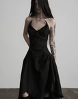 DOINDULGE Black Cotton Bustier Dress