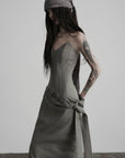 DOINDULGE Corset Wrap Maxi Dress