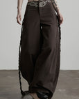 DOINDULGE Rhinestone Wide Leg Pants