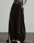 DOINDULGE Rhinestone Wide Leg Pants