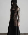 DOINDULGE Embroidered Square Neck Maxi Dress