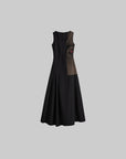 DOINDULGE Embroidered Square Neck Maxi Dress