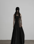 DOINDULGE Embroidered Square Neck Maxi Dress