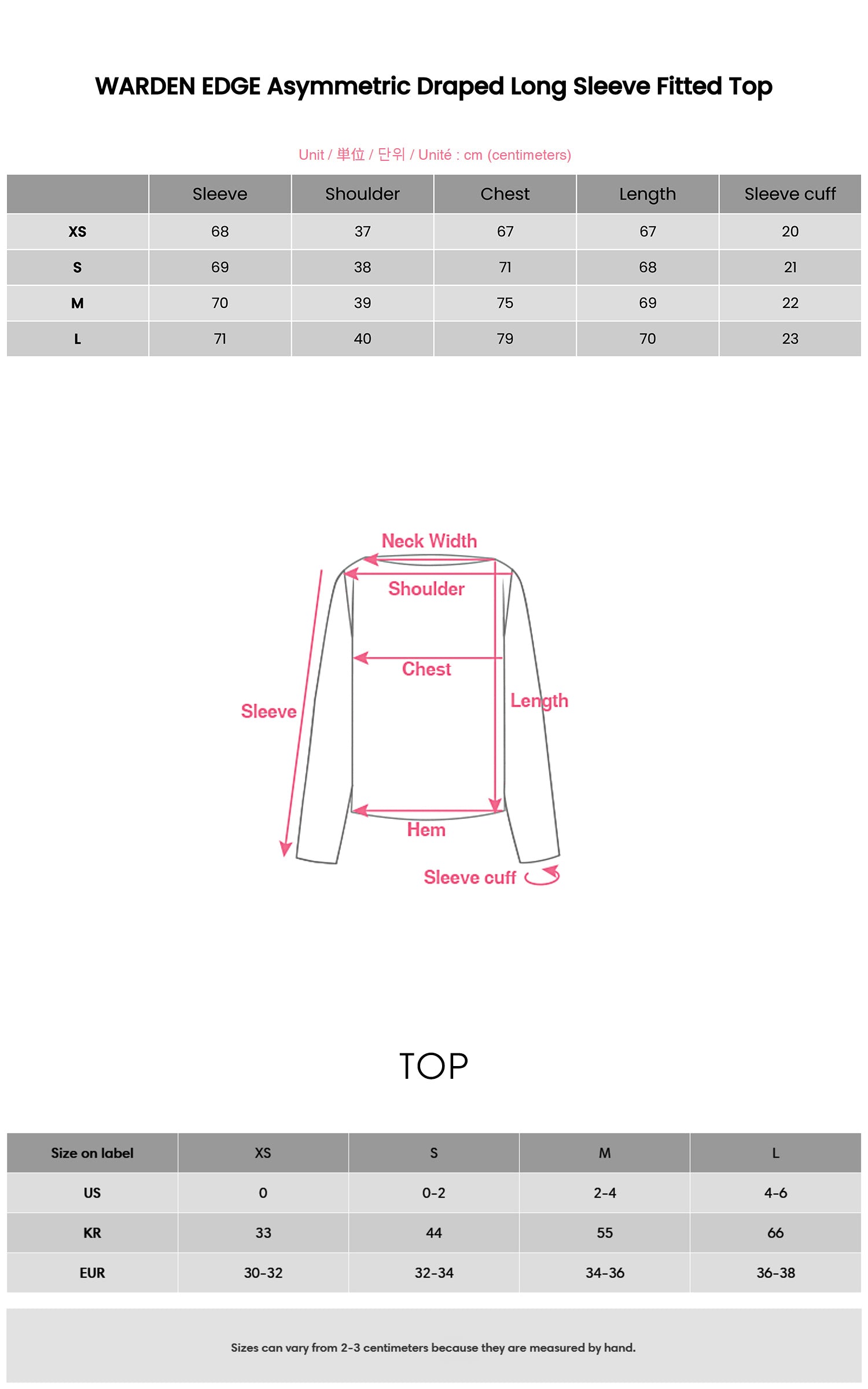 WARDEN EDGE Asymmetric Draped Long Sleeve Fitted Top