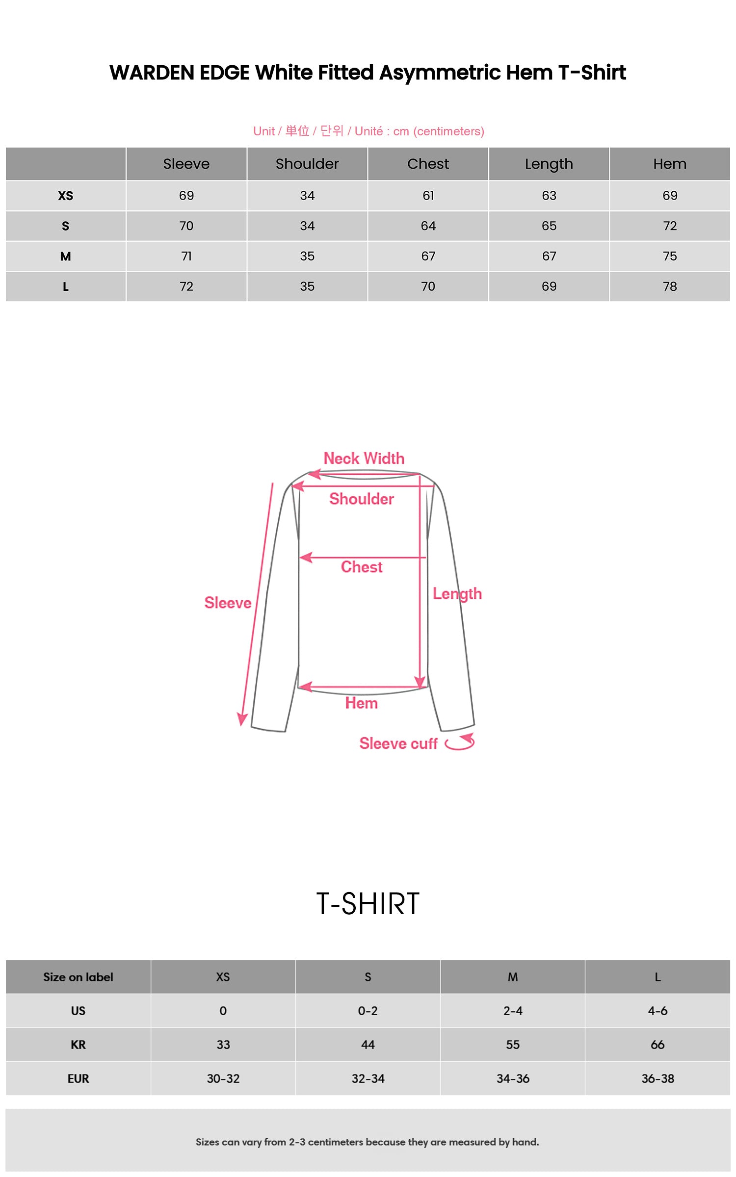 WARDEN EDGE White Fitted Asymmetric Hem T-Shirt