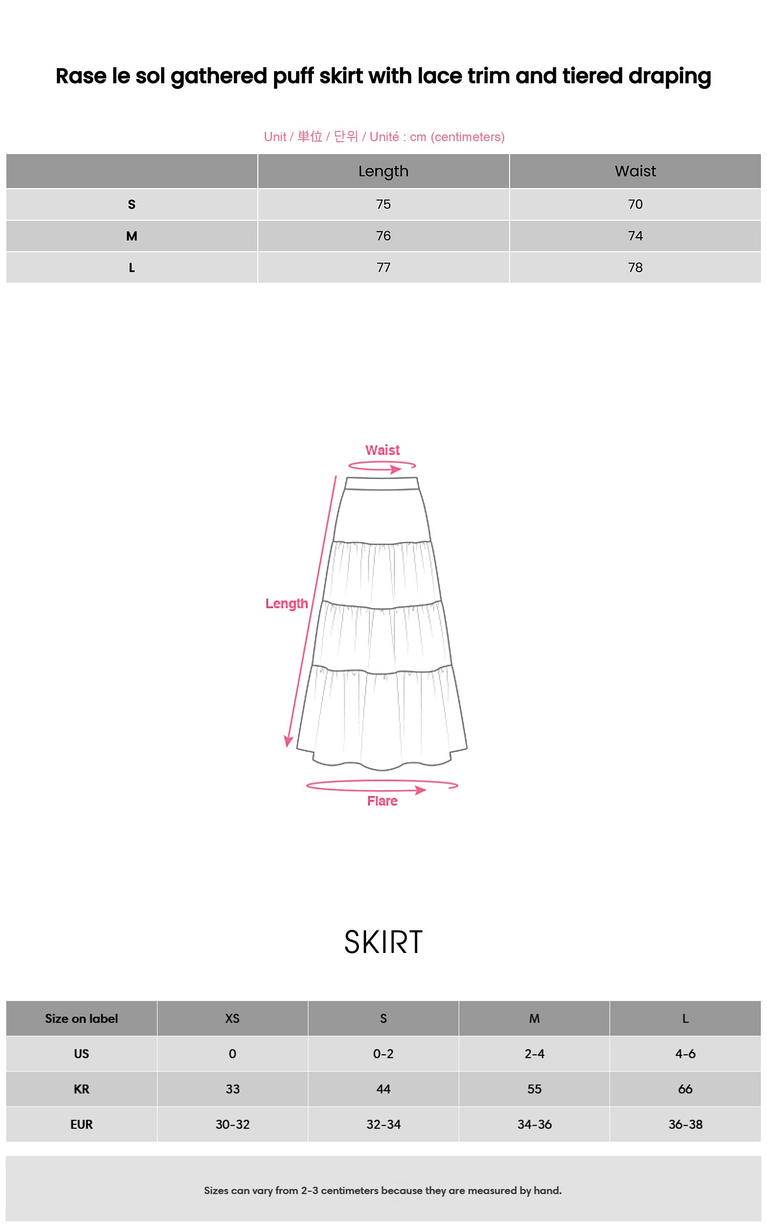 Rase le sol Gathered Puff Skirt With Lace Trim And Tiered Draping