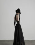 DOINDULGE Gathered Halter Corset Maxi Dress