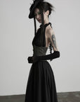 DOINDULGE Gathered Halter Corset Maxi Dress