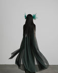 DOINDULGE Slip Maxi Dress Mesh Cape Set