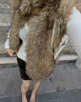 Hydrae Voluminous Faux Fur Sleeveless Vest with Oversized High Collar, Hidden Hook Closure & Relaxed Silhouette