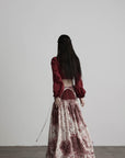 DOINDULGE Deconstructed Lace Panel Maxi Skirt