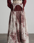 DOINDULGE Deconstructed Lace Panel Maxi Skirt