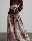 DOINDULGE Deconstructed Lace Panel Maxi Skirt