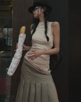 WARDEN EDGE Asymmetrical vest with skirt & pleated skirt set