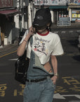 WARDEN EDGE Graffiti Puppy Graphic Cropped Tee