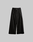 DOINDULGE Textured Wide-Leg Trousers with Draped Panels and Rope Detail
