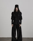 DOINDULGE Textured Wide-Leg Trousers with Draped Panels and Rope Detail