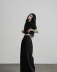 DOINDULGE Wide Leg Gathered Waist Pants