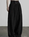 DOINDULGE Wide Leg Gathered Waist Pants