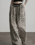 DOINDULGE Beaded Waist Wide Leg Pants