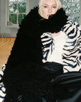 0122stepll Zebra Faux Fur Long Coat
