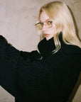 0122stepll Deconstructed Cable Knit Turtleneck Sweater