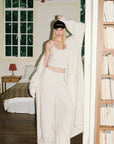 0122stepll Cloud Knit Cardigan, Cami & Wide-Leg Pants Set
