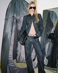 0122stepll Veste en jean sculptée & Ensemble jean droit taille basse