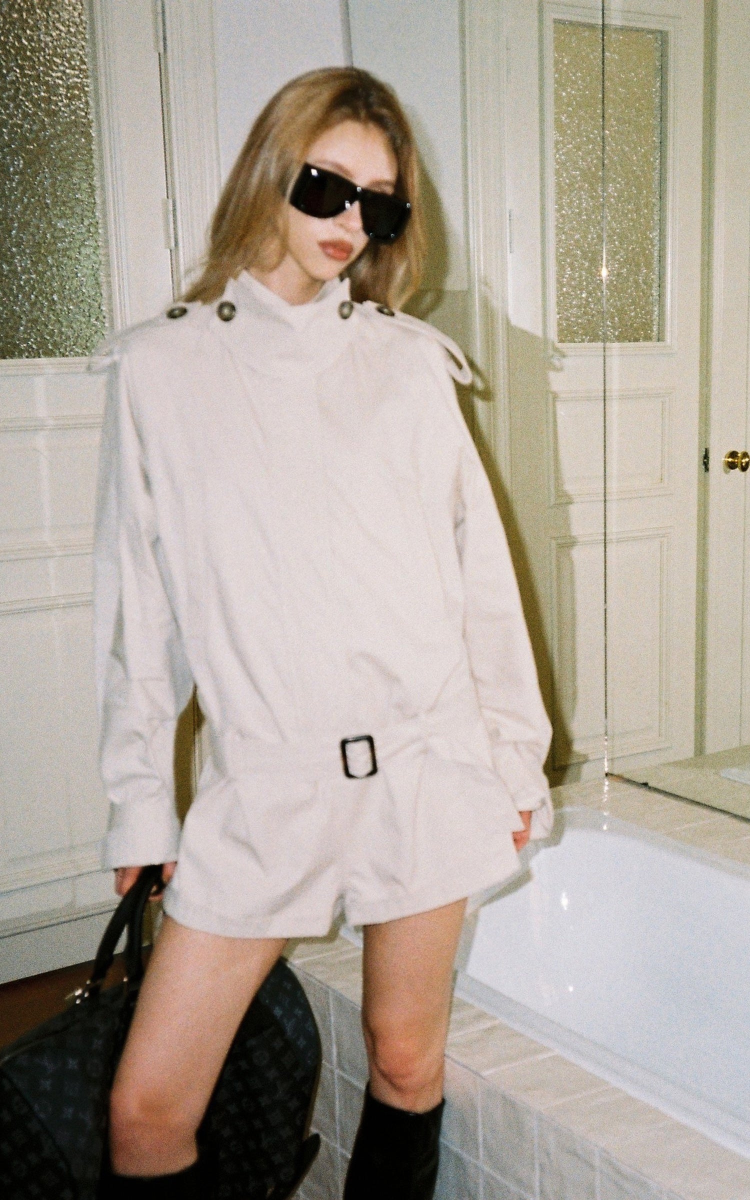 0122stepll Combinaison trench à ceinture