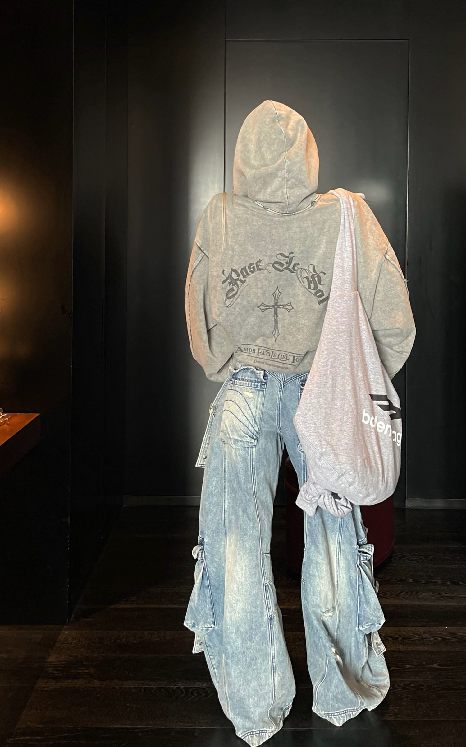 Rase le sol Distressed Wide-Leg Denim Pants