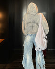 Rase le sol Distressed Wide-Leg Denim Pants