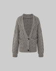 IAMXIAA Cable Knit Button Cardigan Relaxed Fit