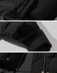 Veste matelassée courte noire avec col en fausse fourrure