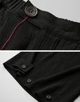 DOINDULGE Crinkled Wide Trousers with Red Thread