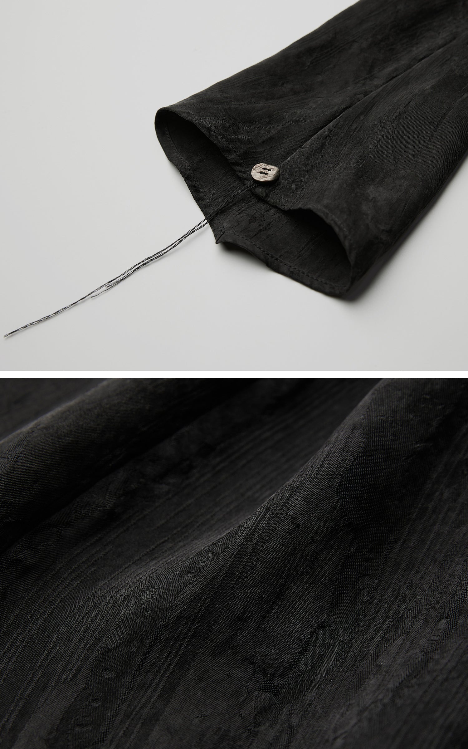DOINDULGE Asymmetric Long Shirt Draped Textured Layer Deconstructed Minimal Design