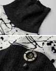 DOINDULGE Contrast Splatter Panel High Neck Long Sleeve T-Shirt